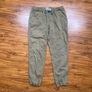 Roxy Women's Brown Midrise Drawstring Khaki Jogger Size Medium Casual Streetwear